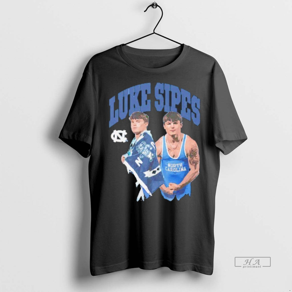 Official Trendy Luke Sipes North Carolina Tar Heels Ncaa Wrestling Blackshirt Tee Sweater