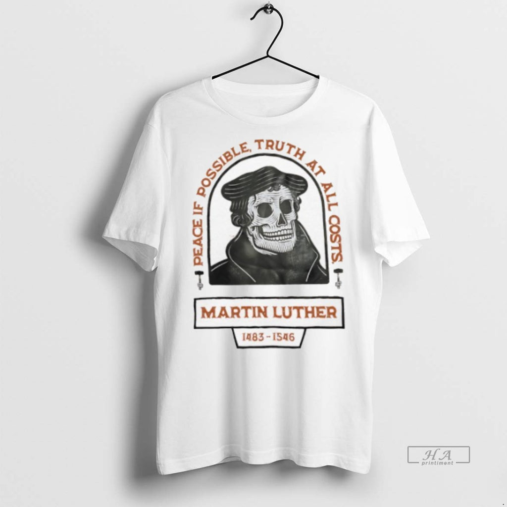 Official Trendy Martin Luther Skull Peace If Possible Truth At All Costs Tee Sweater