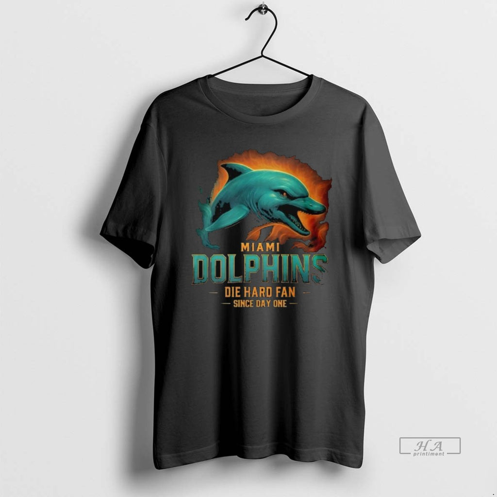 Official Trendy Miami Dolphins Die Hard Fan Since Day One Long Sleve