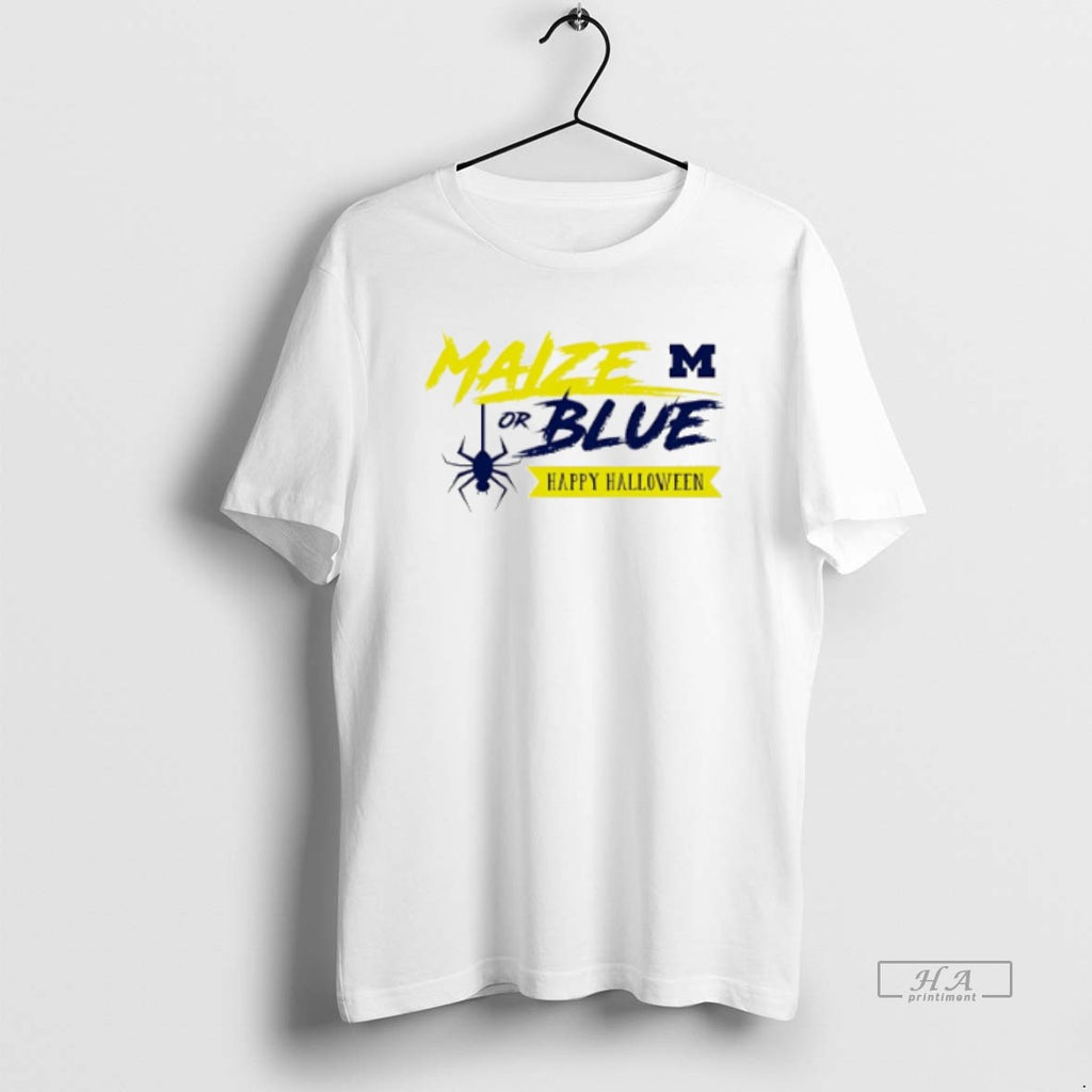 Official Trendy Michigan Wolverines Maize Or Blue Spider Halloween