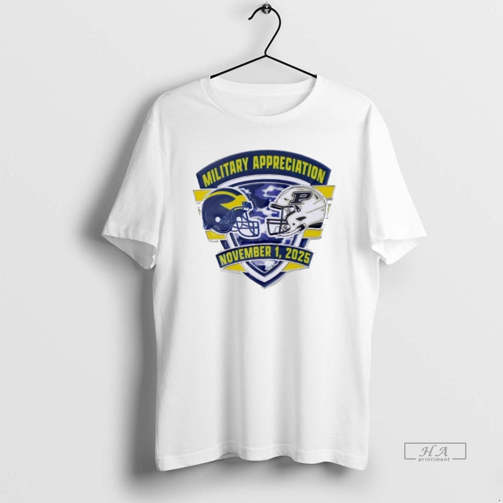 Official Trendy Michigan Wolverines Vs Purdue Boilermakers 2025 Gameday Military Appreciation