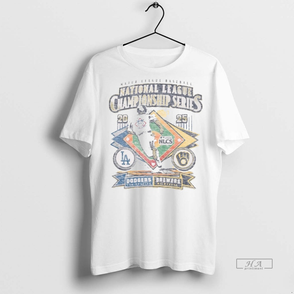 Official Trendy Milwaukee Brewers Vs La Dodgers Mlb 2025 Nlcs Matchup Dueling Vintage Tee Sweater