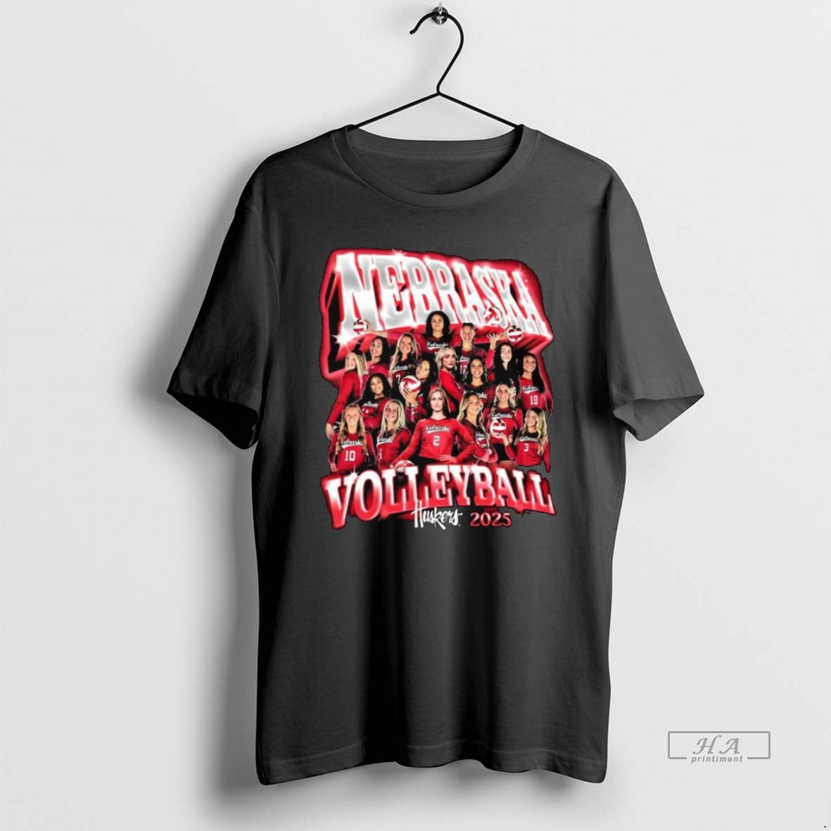 Official Trendy Nebraska Huskers 2025 Volleyball Team Picture Long Sleve
