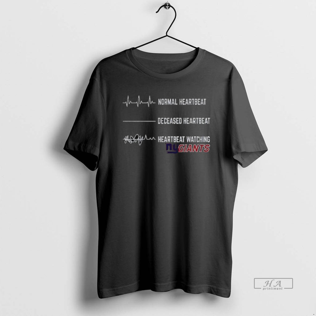 Official Trendy New York Giants Football Normal Heartbeat Deceased Heartbeat Heartbeat Watching