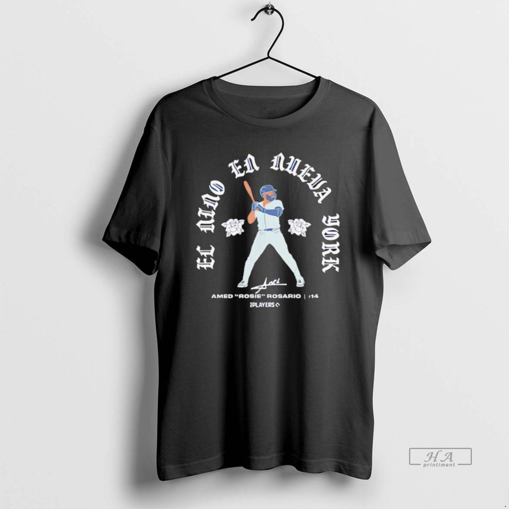 Official Trendy New York Yankees El Nino En Nueva York Amed Rosie Rosario 14 Tee