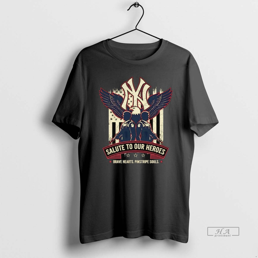 Official Trendy New York Yankees Salute To Our Heroes Brave Hearts