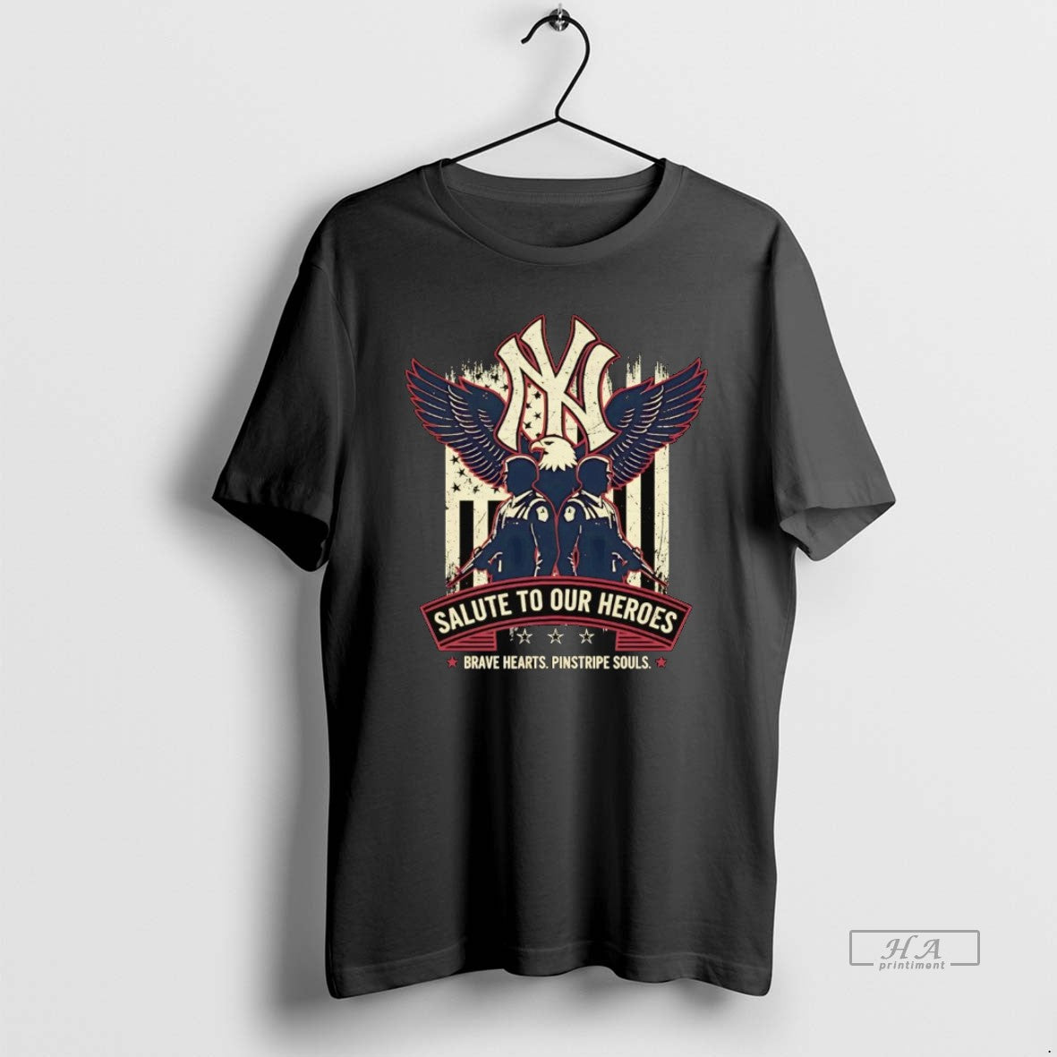 Official Trendy New York Yankees Salute To Our Heroes Brave Hearts