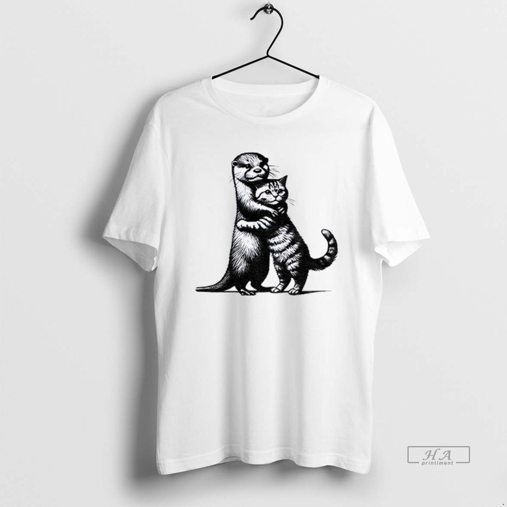 Official Trendy Otter Hug Cat Funny Meme
