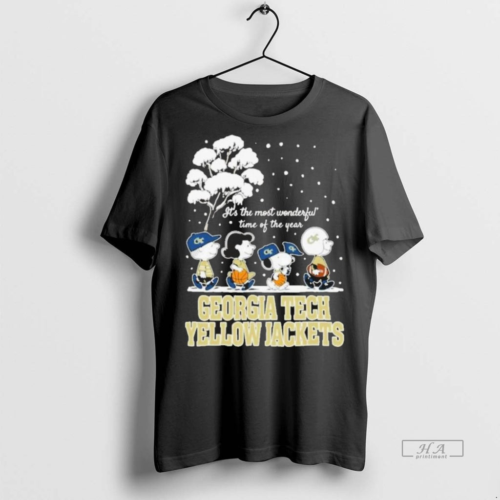 Official Trendy Peanuts Georgia Tech Yellow Jackets Winter Its The Most Wonderful Time Of The