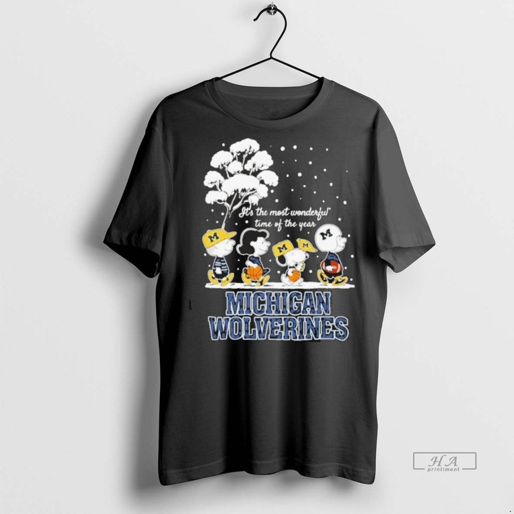 Official Trendy Peanuts Michigan Wolverines Winter Its The Most Wonderful Time Of The Year 2025