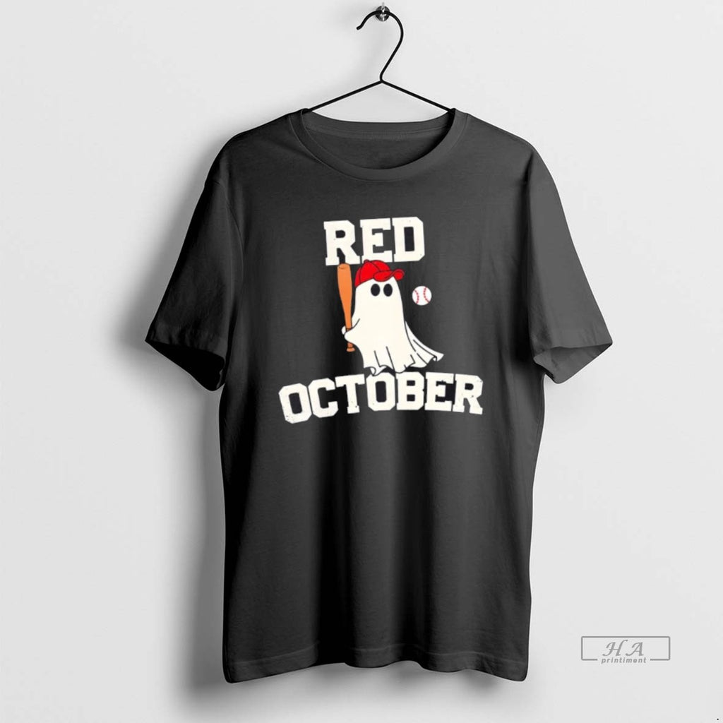 Official Trendy Philadelphia Phillies Red October Halloween Ghost Playing Baseball