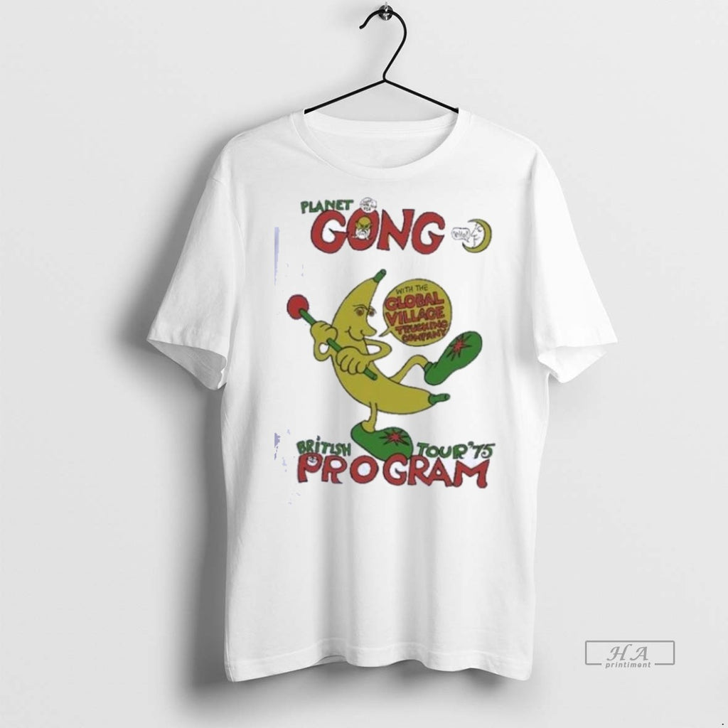 Official Trendy Planet Gong Pritish Tour 75 Program With The Global Village Trucking Company Shirts