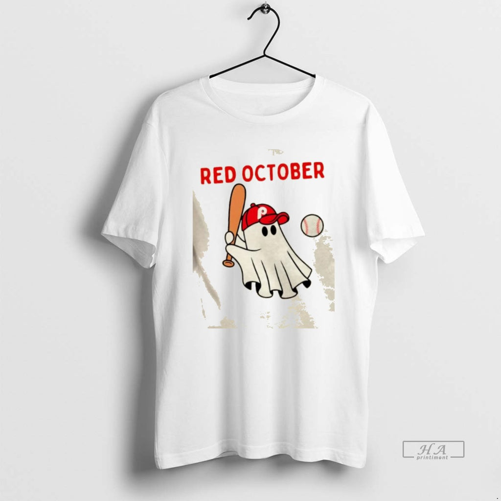 Official Trendy Red October Halloween Philadelphia Phillies Baseball Ghost