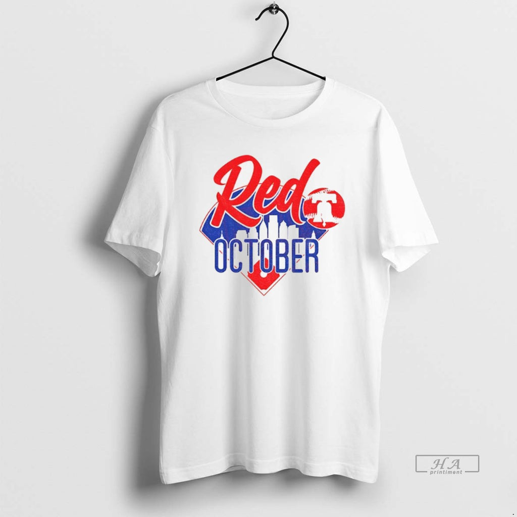Official Trendy Red October Philly Baseball Skyline