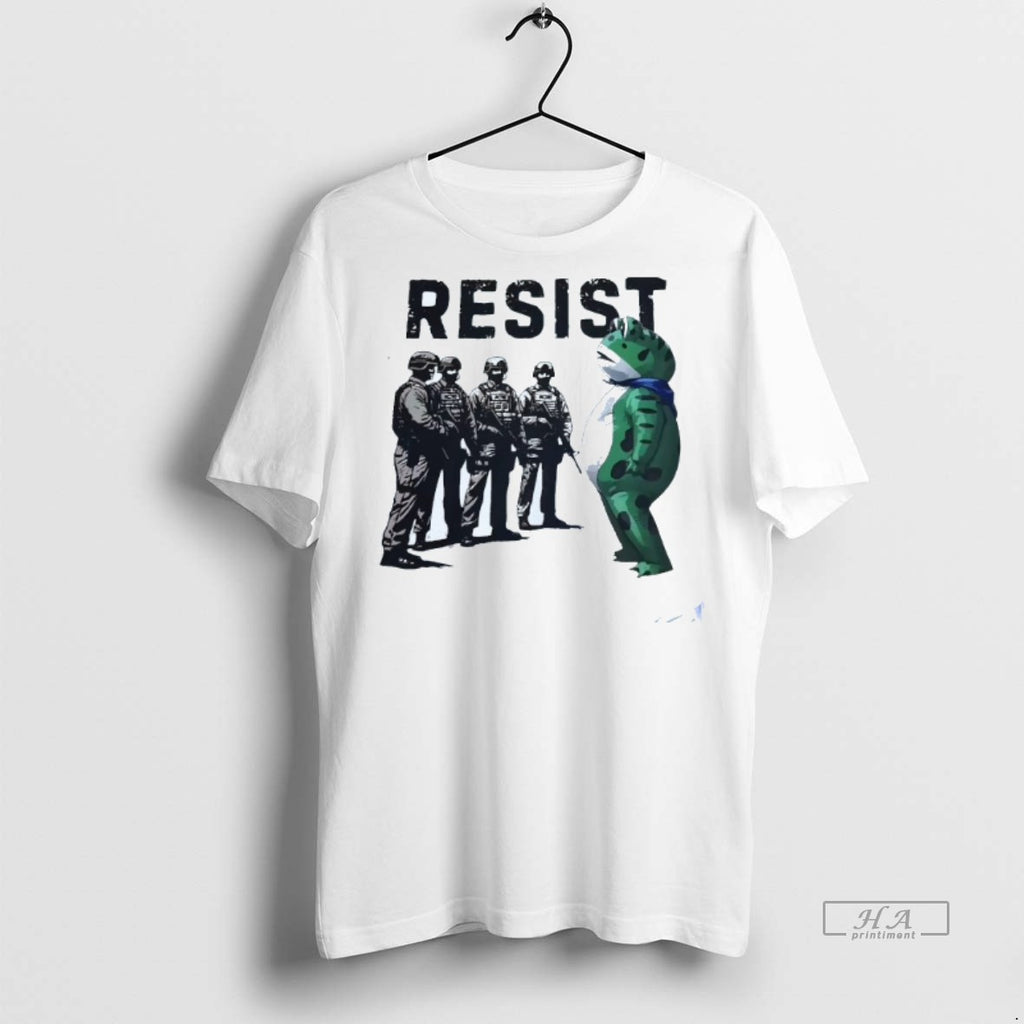 Official Trendy Resist Ice Portland Frog Mens White Tee Tee Sweater