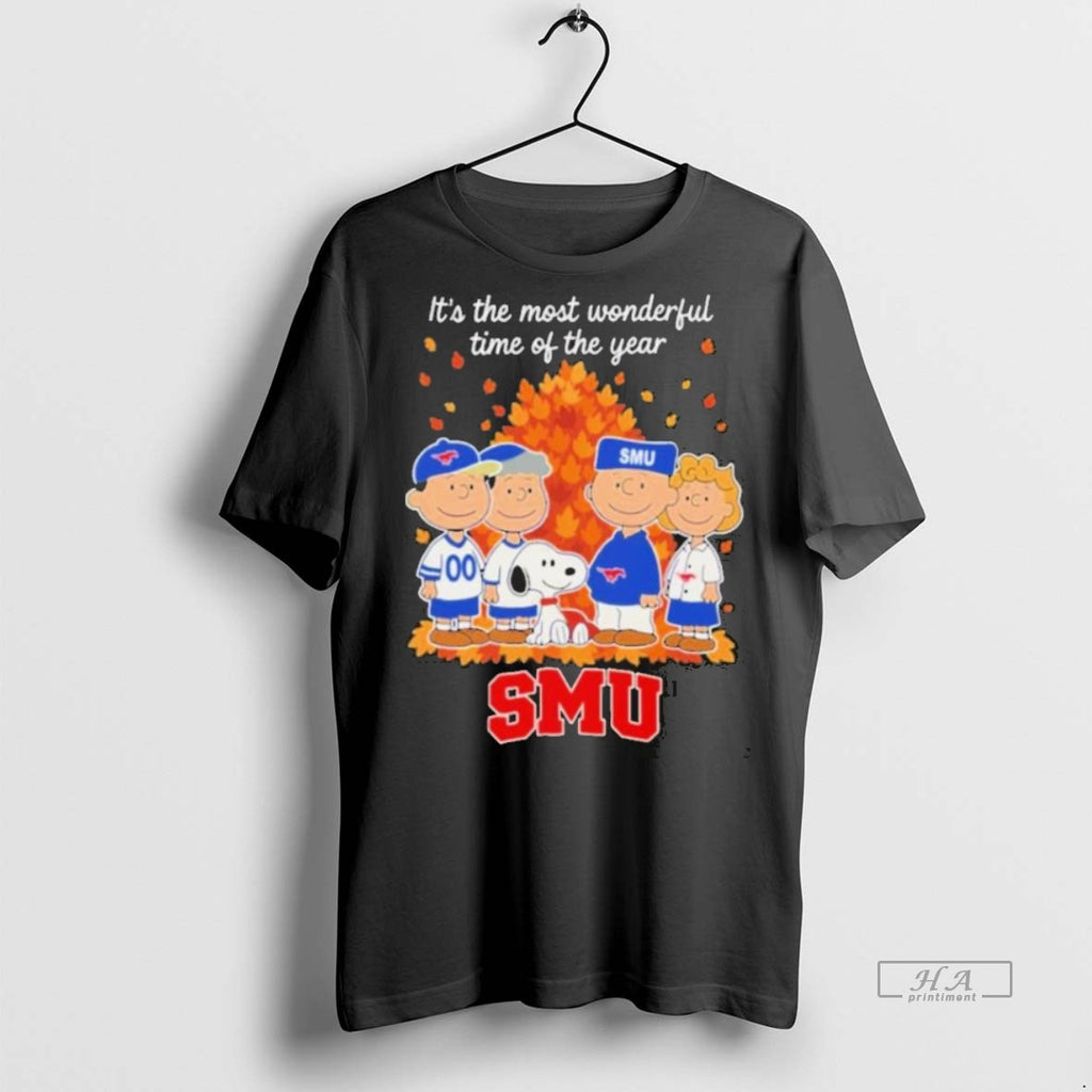 Official Trendy Smu Mustangs X Peanuts Fall Its The Most Wonderful Time Of The Year