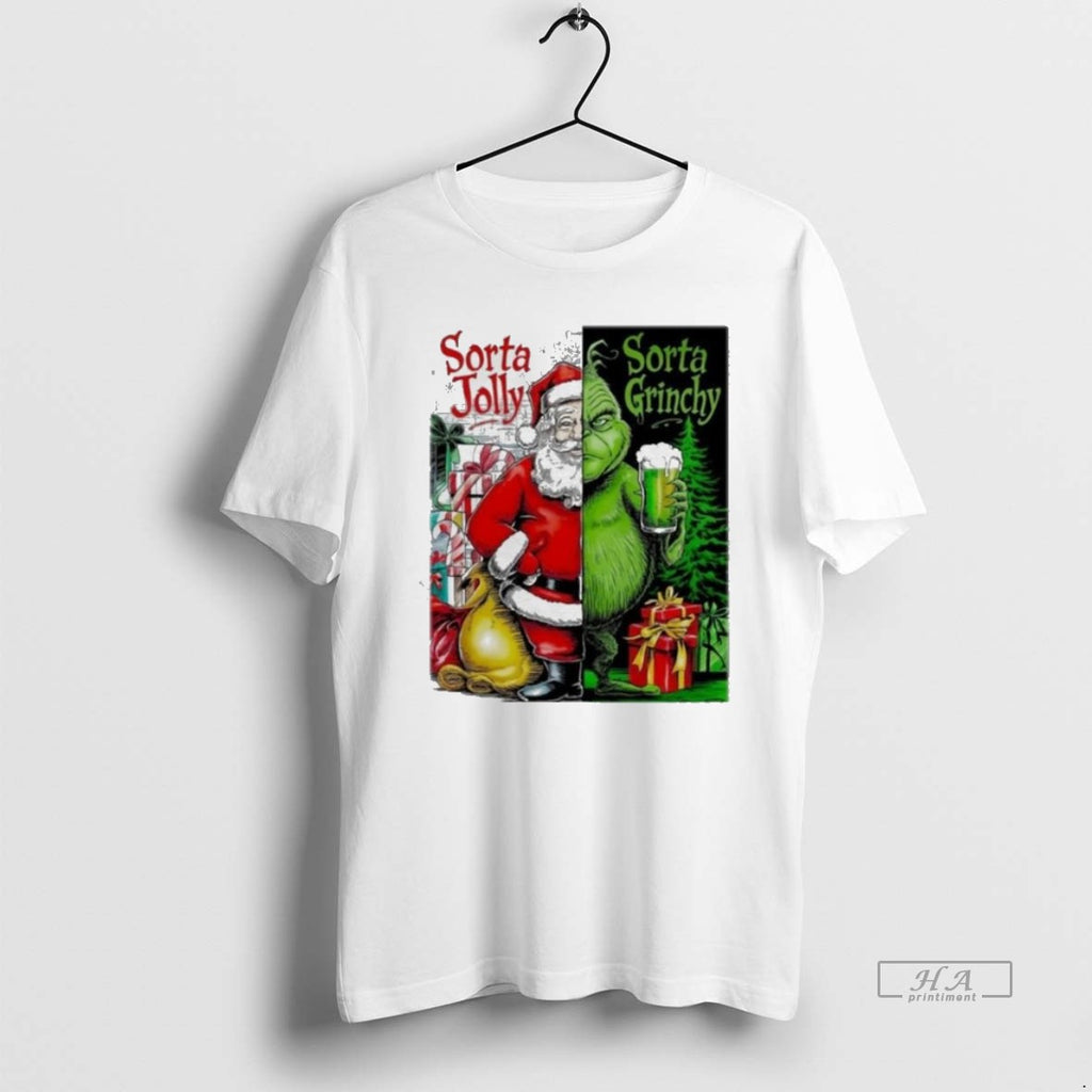 Official Trendy Santa Claus X Grinch Sorta Jolly Sorta Grinch Christmas 2025