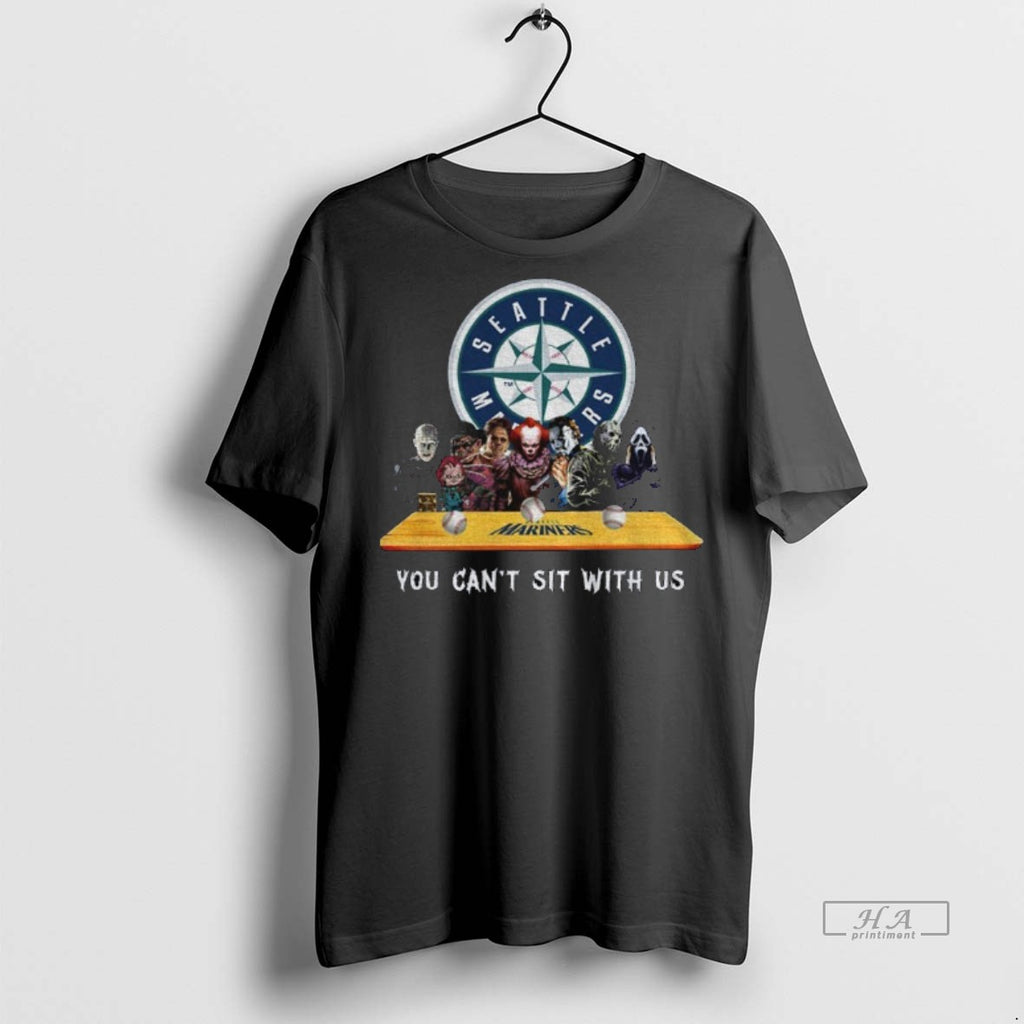 Official Trendy Seattle Mariners Horror Movie Character You Cant With Us Halloween Tee Sweater