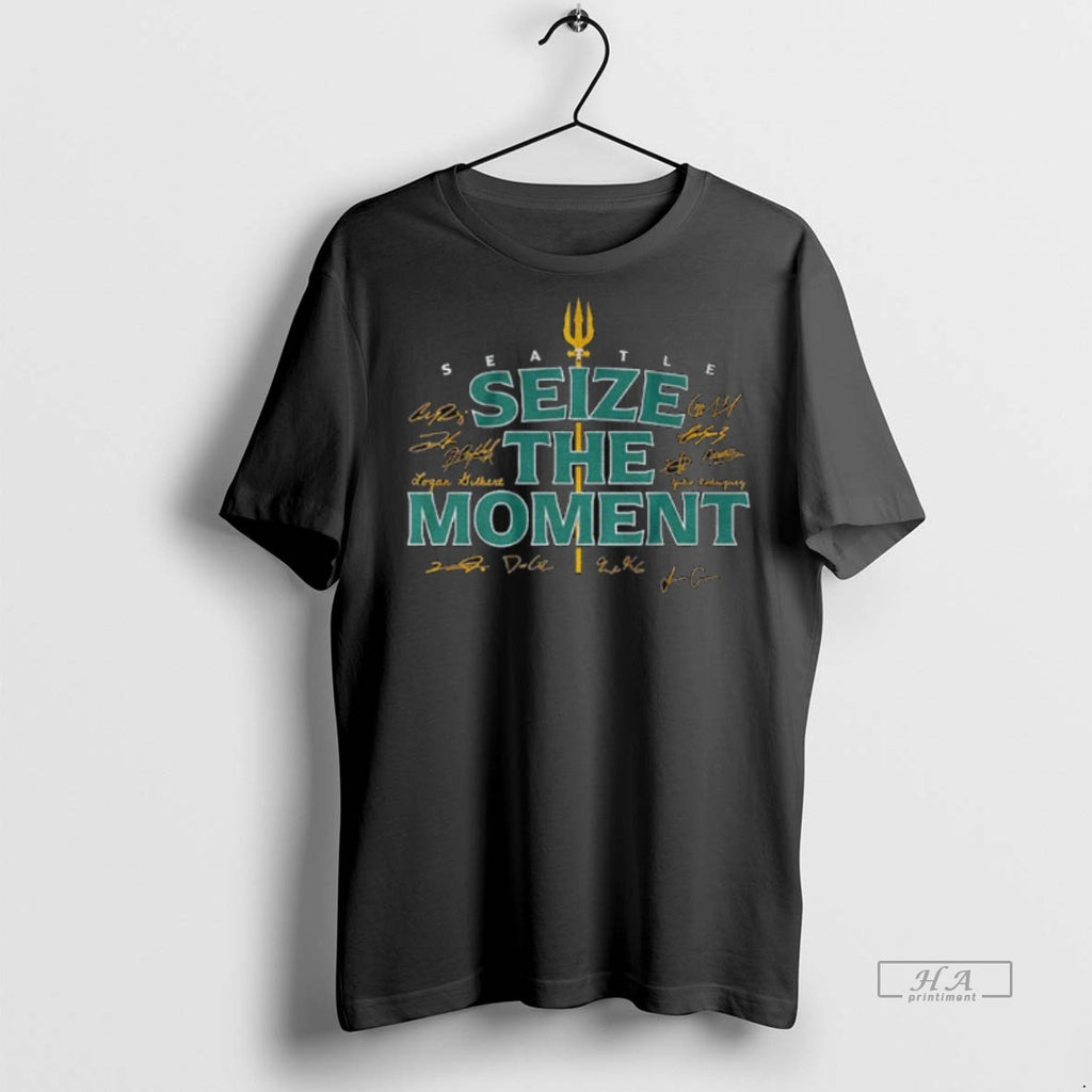 Official Trendy Seattle Mariners Tridents Up Seize The Moment Signature Tee Sweater