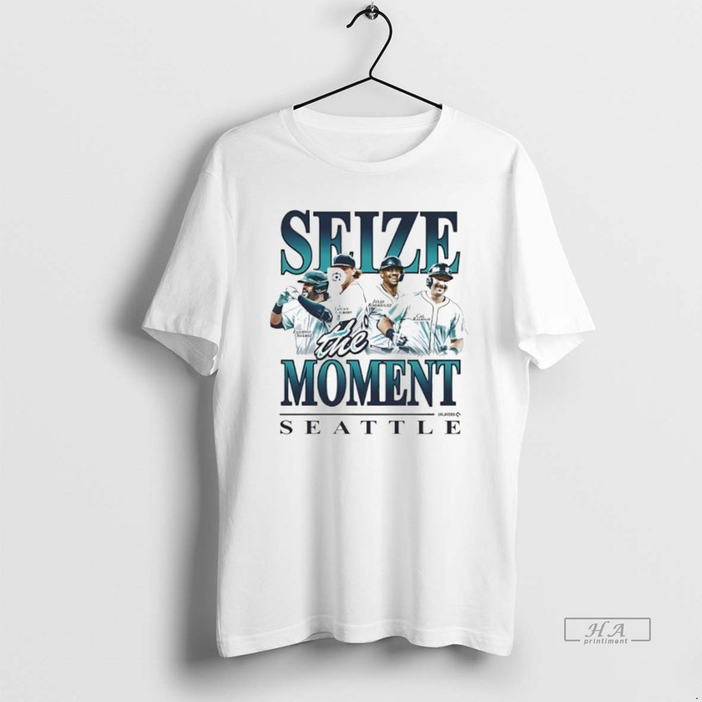 Official Trendy Seize The Moment Seattle Eugenio Suarez Logan Gilbert Julio Rodriguez Cal Raleigh Name