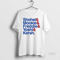Official Trendy Shohei Mookie Freddie Yoshi Kersh Los Angeles Dodgers Baseball Ampersand Stars 2025 Tee