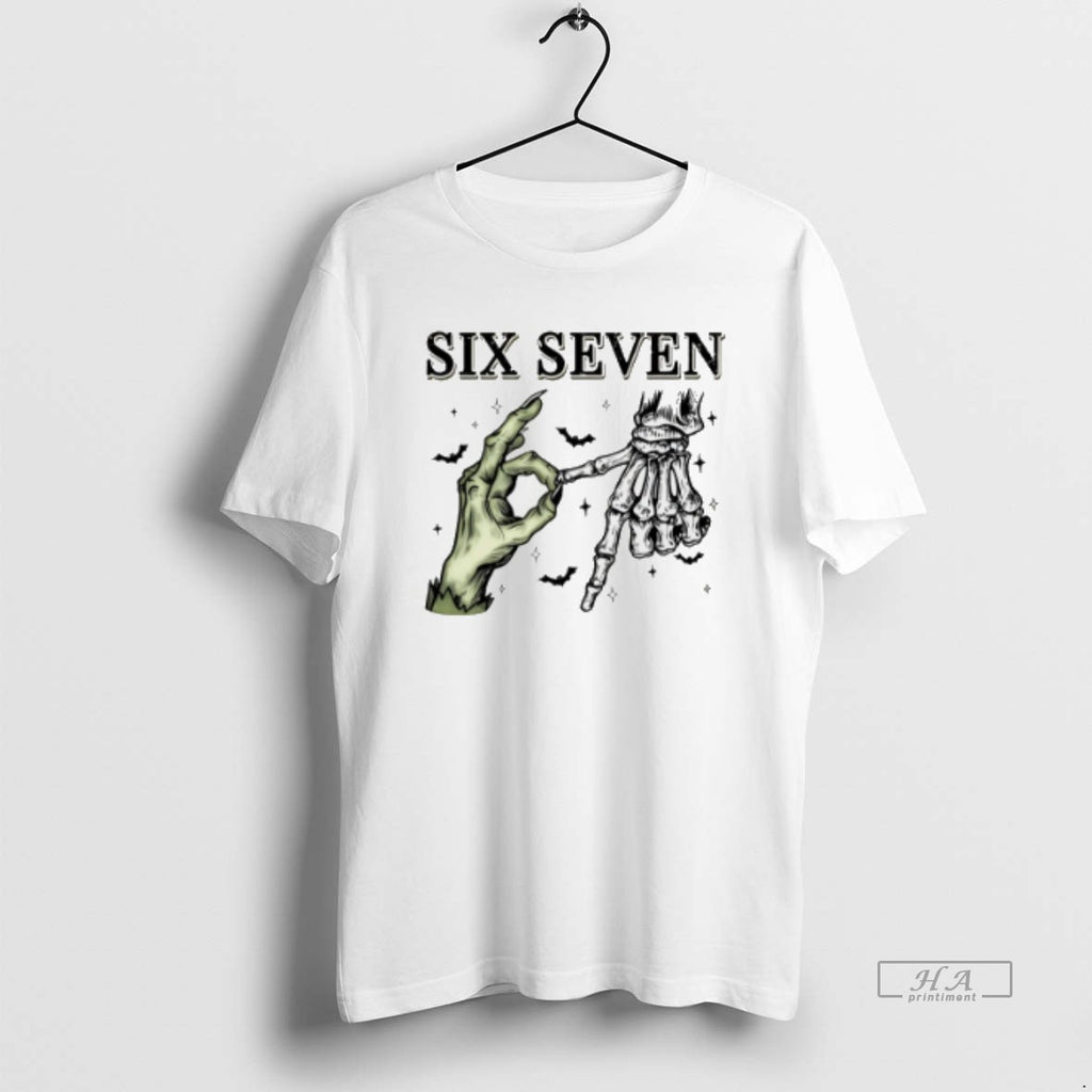 Official Trendy Six Seven Skeleton Hand Halloween