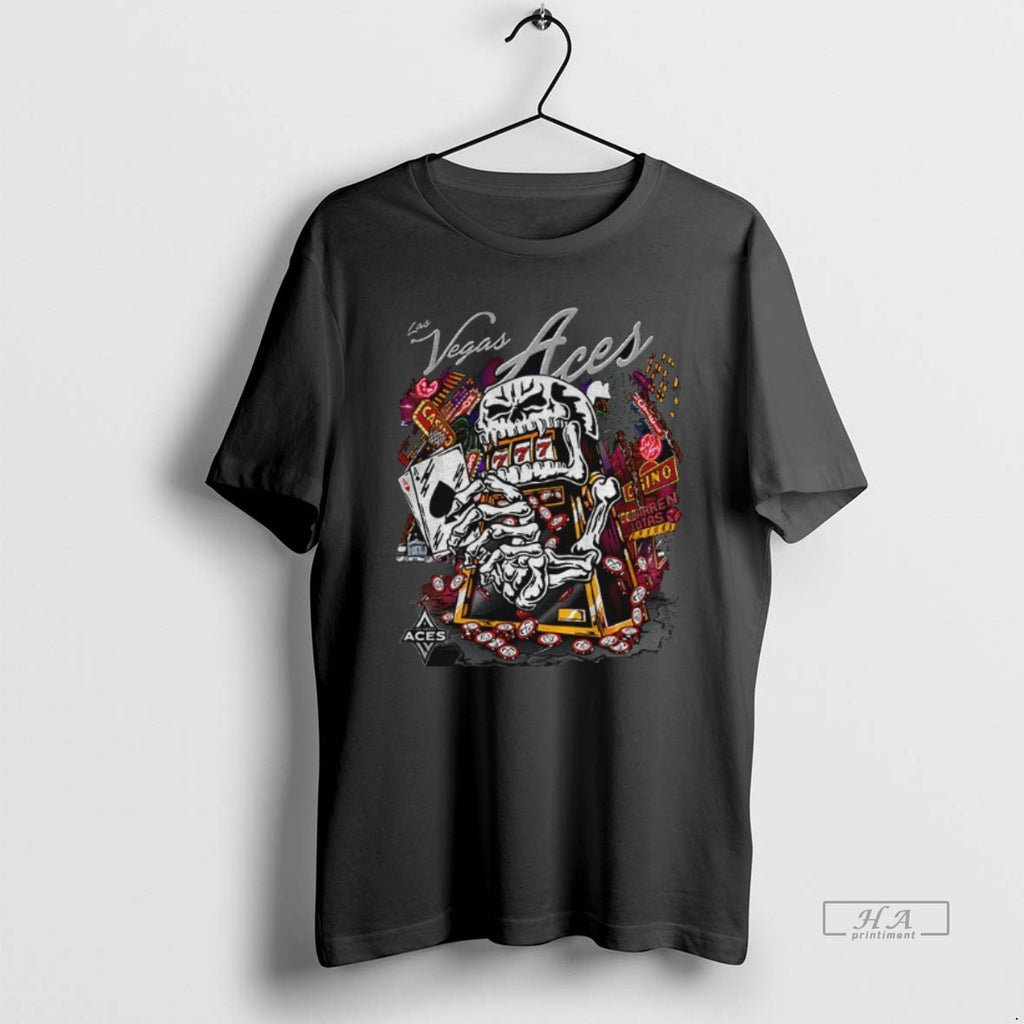 Official Trendy Skull Aces Slot Machine Champion Aja Wilson Las Vegas Aces Warren Lotas Tee