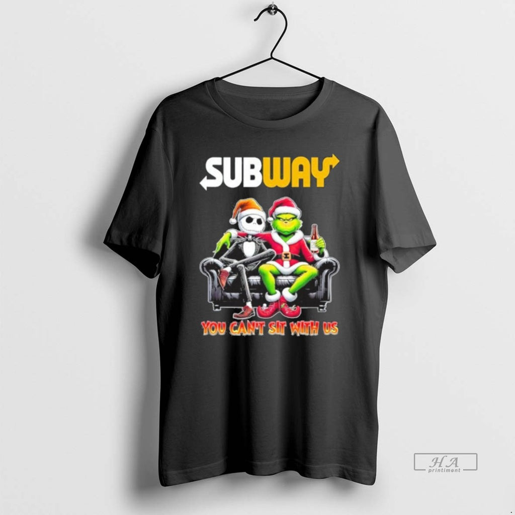 Official Trendy Subway Logo Santa Jack And Grinch You Cant Sit With Us