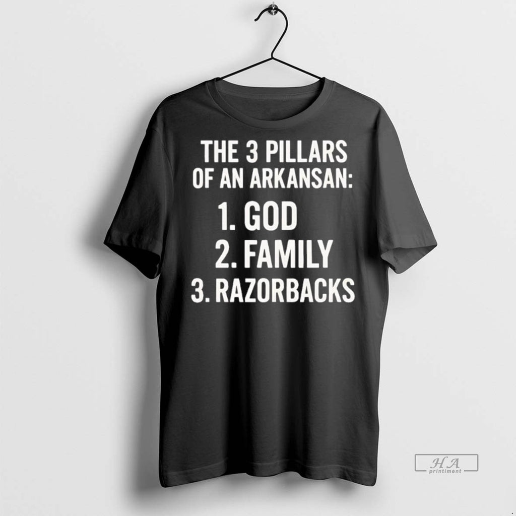 Official Trendy The 3 Pillars Of An Arkansan God Family And Razorbacks Tee Sweater