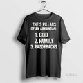 Official Trendy The 3 Pillars Of An Arkansan God Family And Razorbacks Tee Sweater