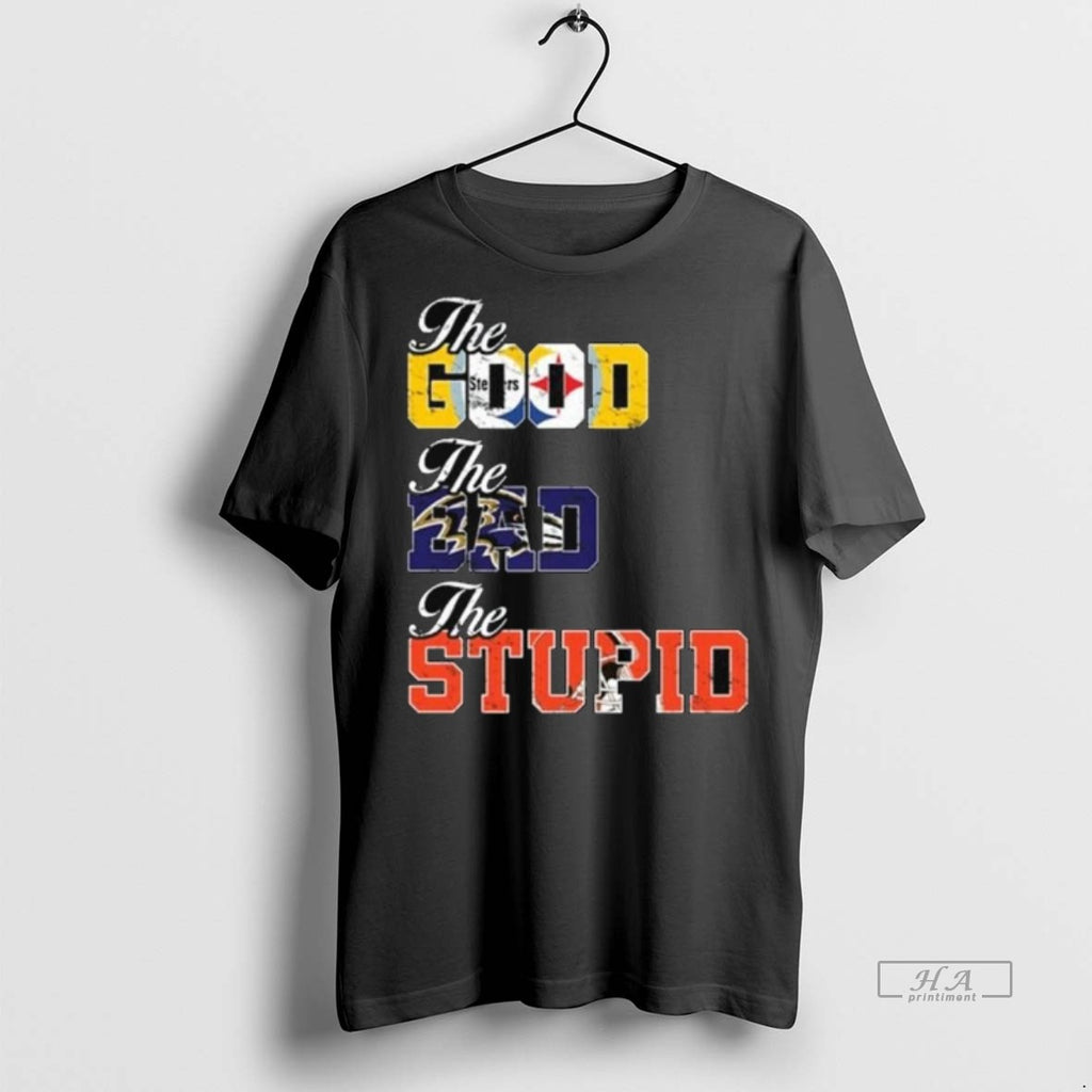 Official Trendy The Good Steeler The Bad Ravens The Stupid Browns Long Sleve Tee Sweater