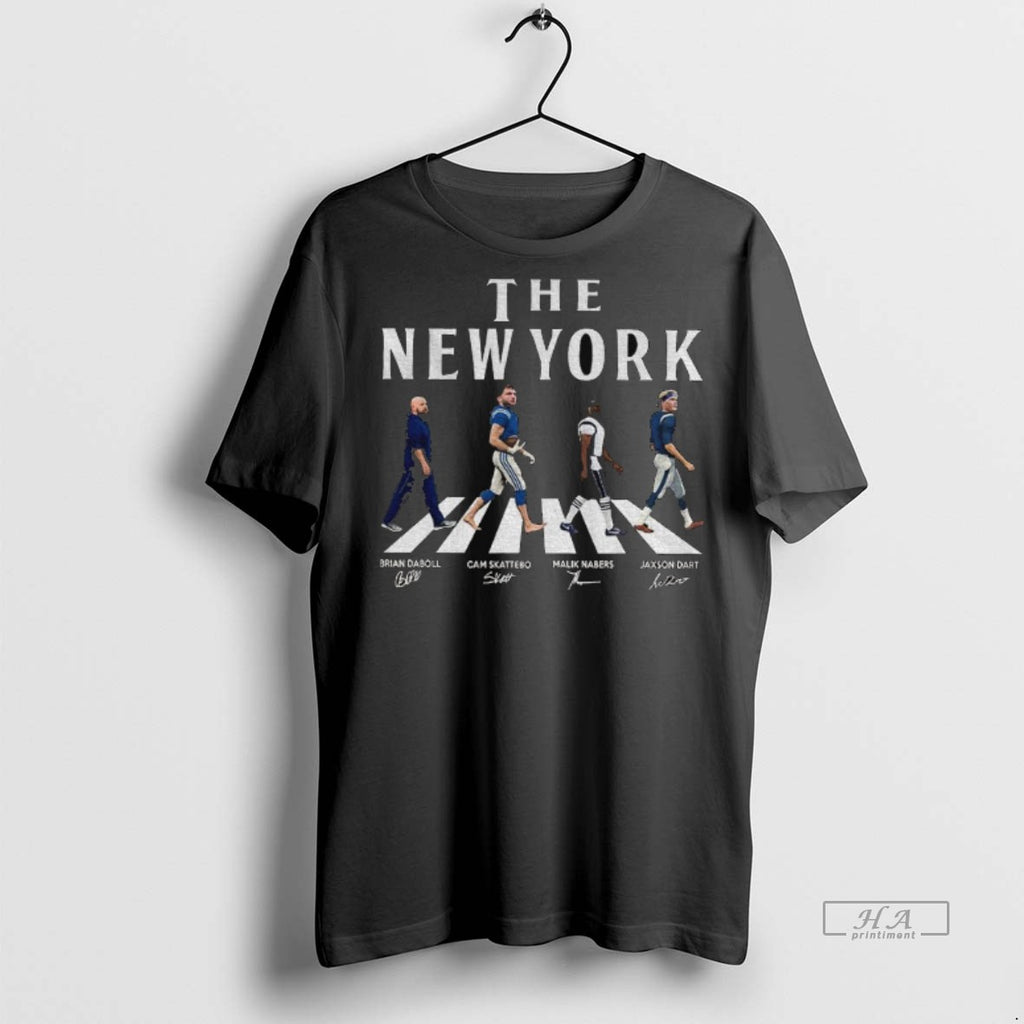 Official Trendy The New York Walking Road Signatures Football Jaxson Dart Malik Nabers Cam Skattebo