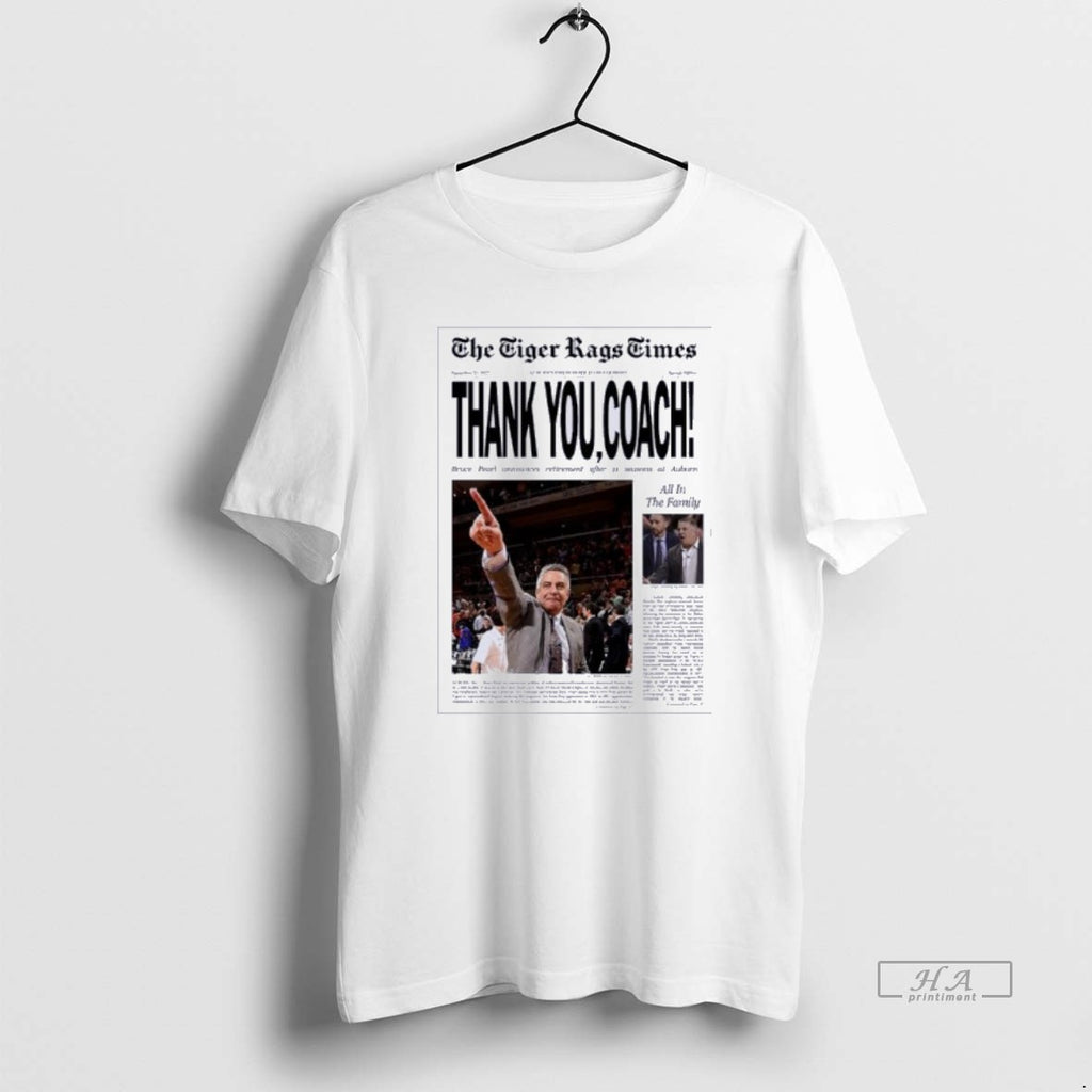 Official Trendy The Tigers Rags Time Bruce Pearl Thank You Coach