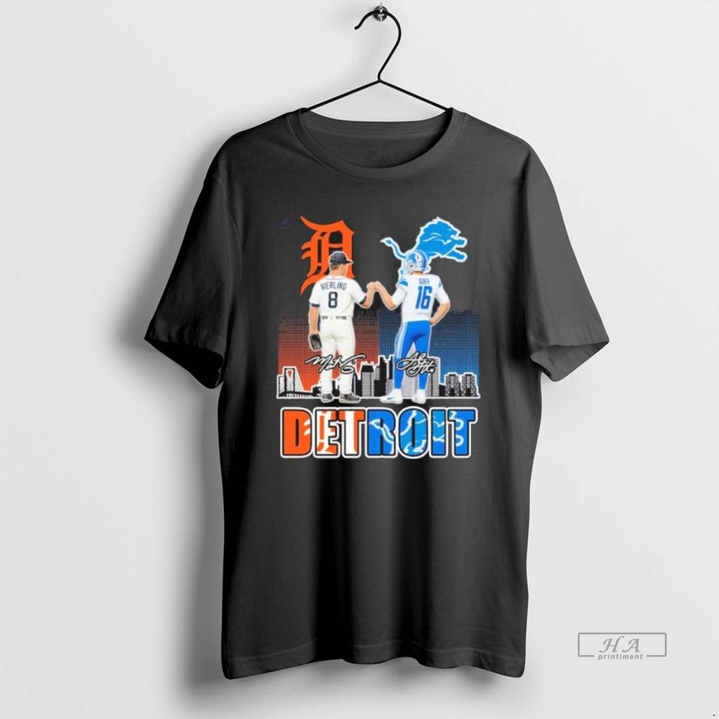 Official Trendy Tigers Vierling And Lions Jared Goff Detroit