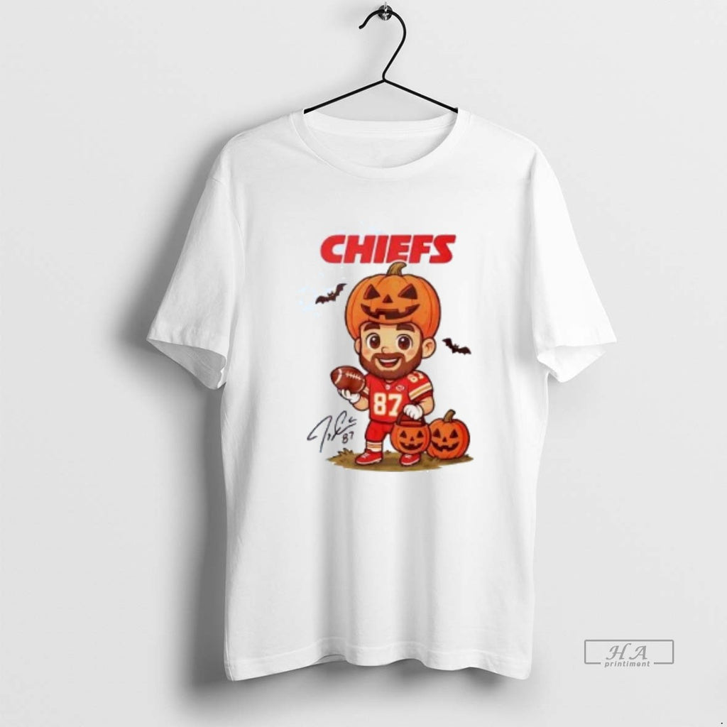 Official Trendy Travis Kelce Trick Or Treat Chiefs Halloween Cartoon