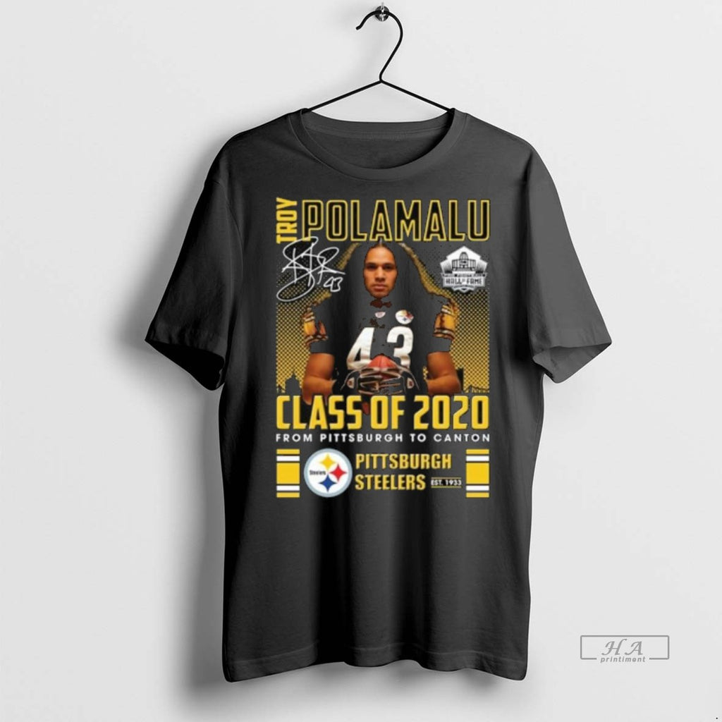 Official Trendy Troy Polamalu Class Of 2020 From Pittsburgh To Canton Signature Long Sleve Tee