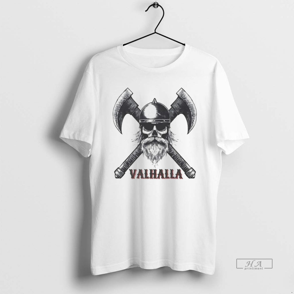 Official Trendy Viking Valhalla Skull Crosses Axe