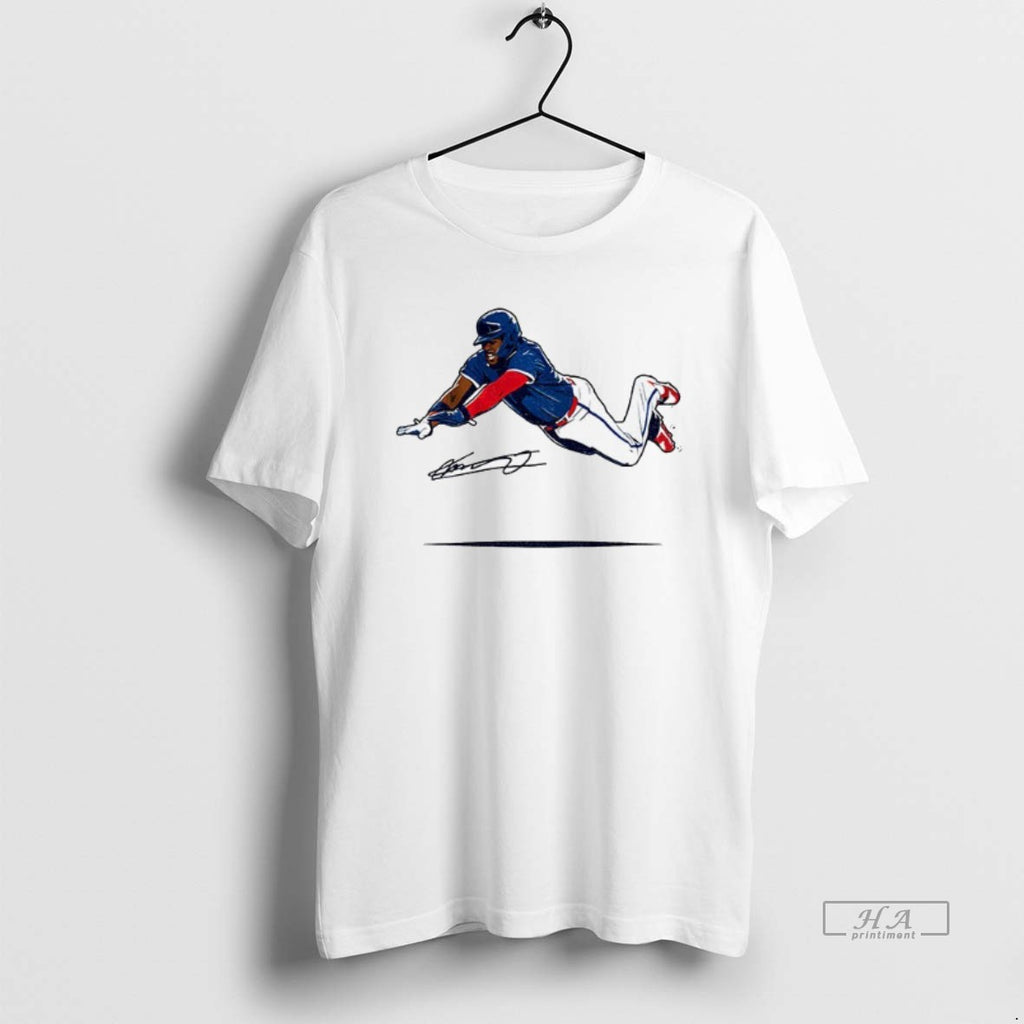 Official Trendy Vladimir Guerrero Jr Super Vlad Flying Slide Superman Toronto Blue Jays Signature Tee