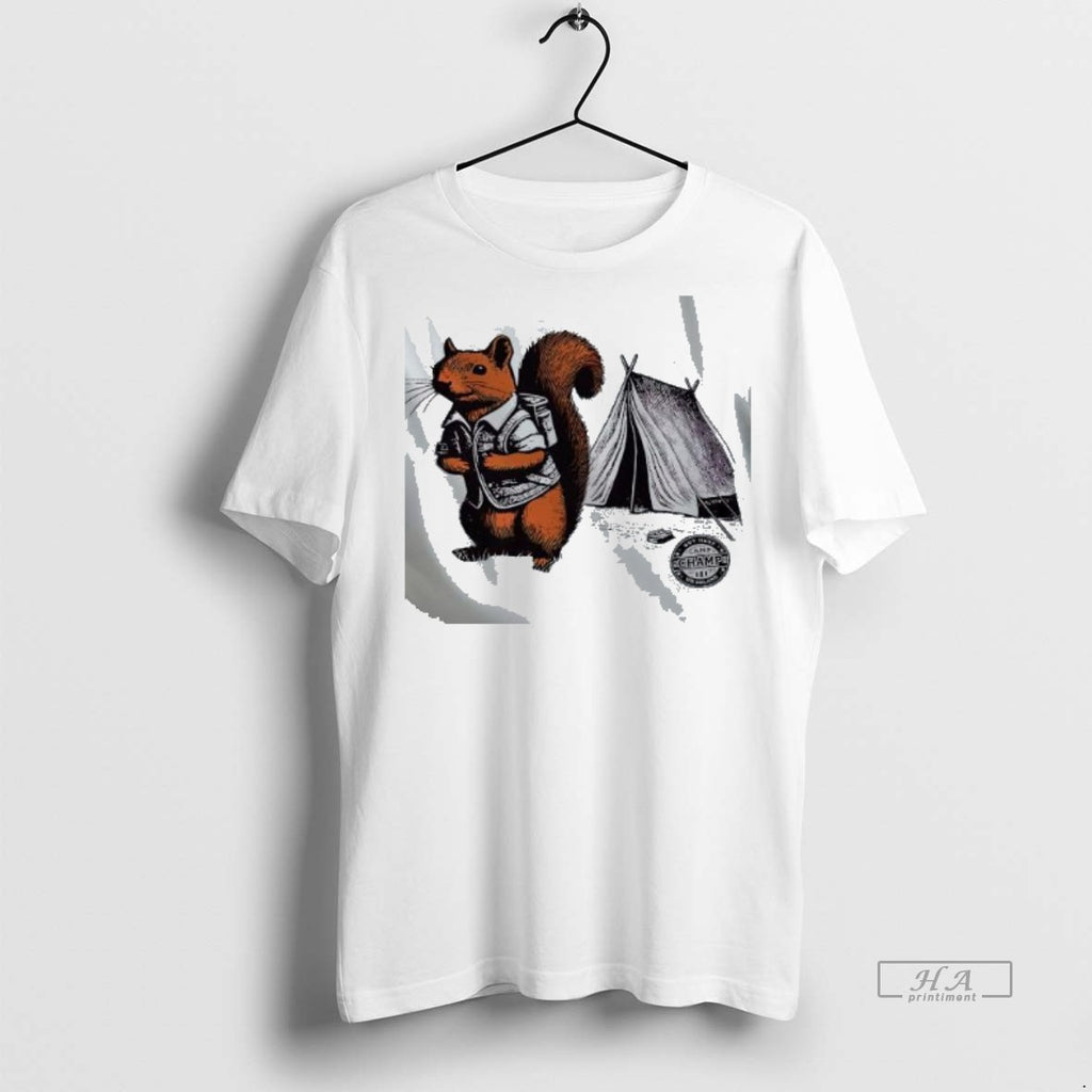 Official Trendy Whimsical Camping Squirrel Color Pop Adventure Tee Sweater
