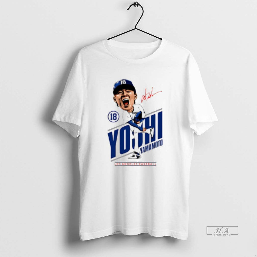 Official Trendy Yoshinobu Yamamoto Los Angeles Dodgers Caricature 2025