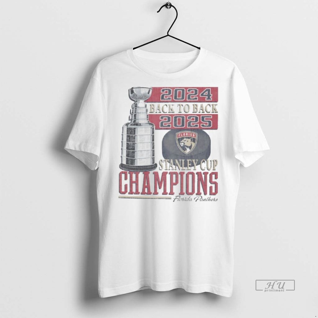 Officials 2024 2025 Back To Back Stanley Cup Champions Trophy Florida Panthers Tee Shirt Sweater