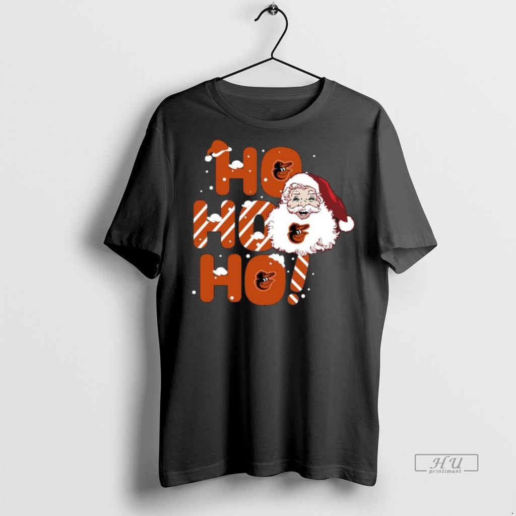 Officials 2025 Baltimore Orioles Christmas Santa Ho Ho Ho Tee Shirt Sweater