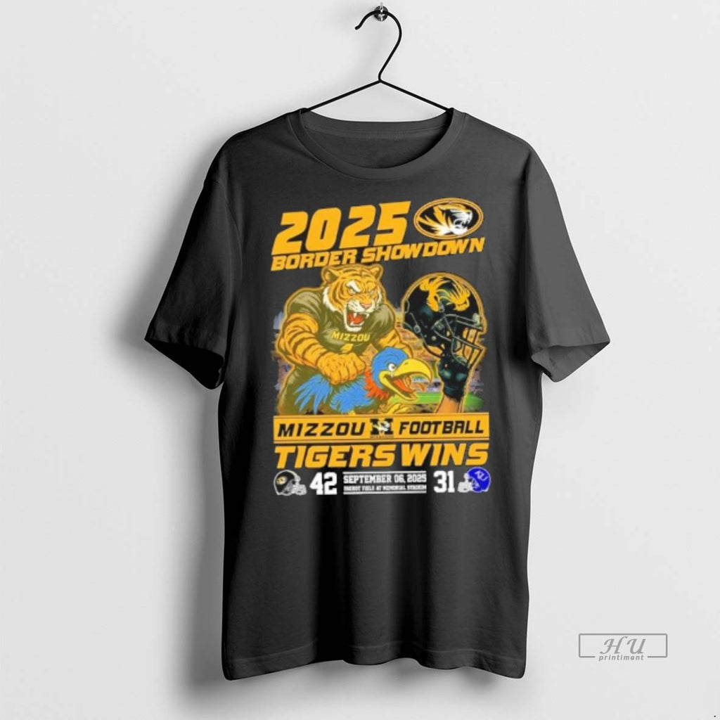 Officials 2025 Border Showdown Mascot Missouri Tigers Vs Kansas Jayhawks 42 31 Score