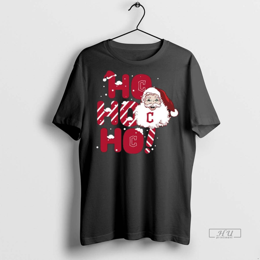 Officials 2025 Cleveland Guardians Christmas Santa Ho Ho Ho Tee Shirt Sweater