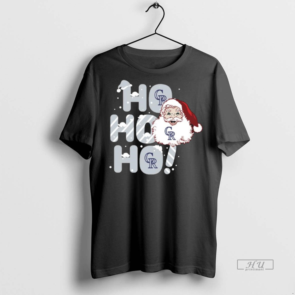 Officials 2025 Colorado Rockies Christmas Santa Ho Ho Ho Tee Shirt Sweater
