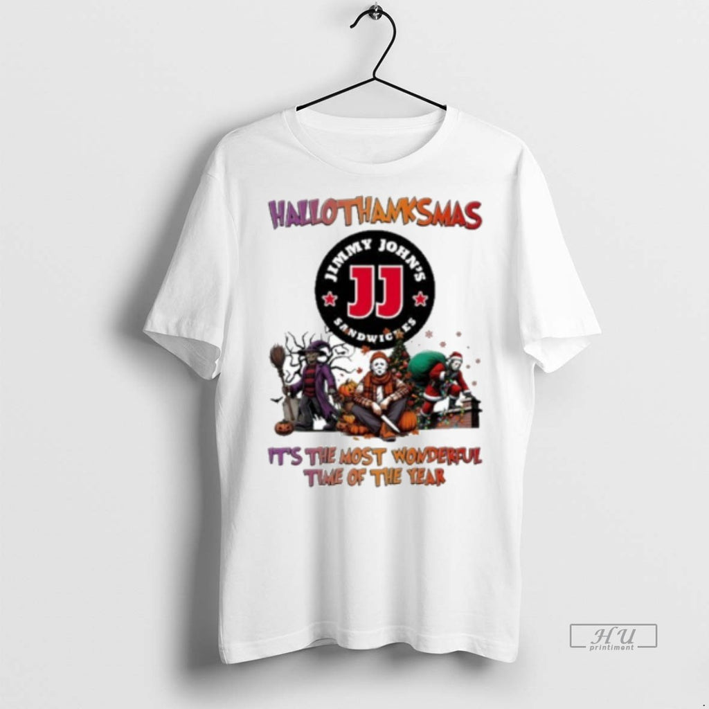 Officials 2025 Jimmy Johns Logo Hallothanksmas Horror Film Its The Most Wonderful Time Of The