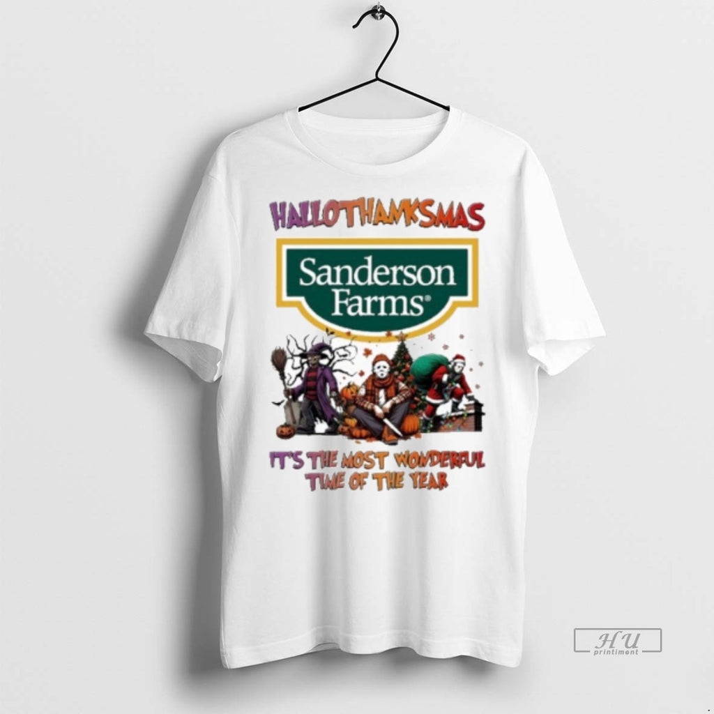 Officials 2025 Sanderson Farms Logo Hallothanksmas Horror Film Its The Most Wonderful Time Of The