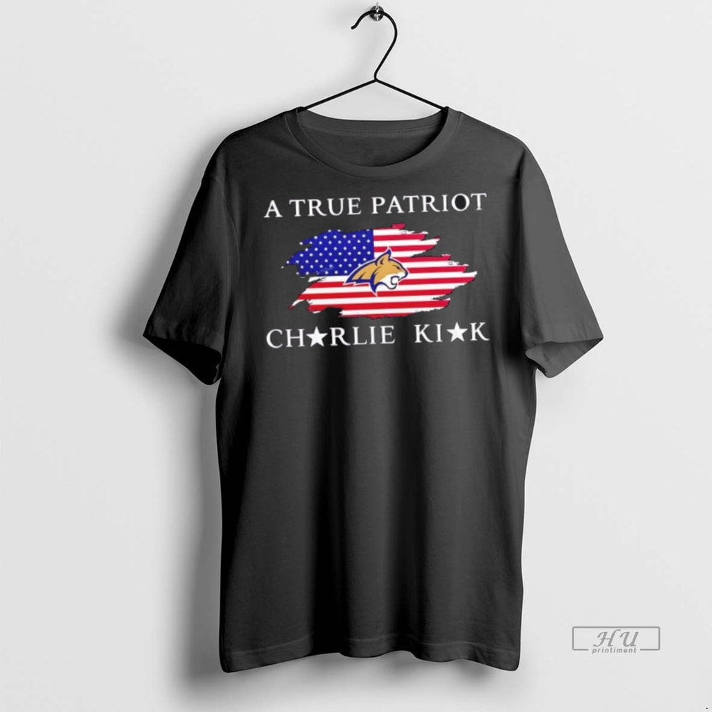 Officials A True Patriot Charlie Kirk X Montana State University 2 Sided Tee Shirt Sweater