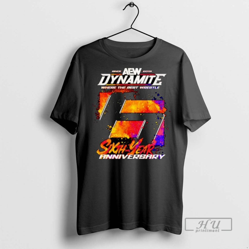 Officials Aew Dynamite 6th Anniversary Where The Best Wrestle Ornaments T Shirt