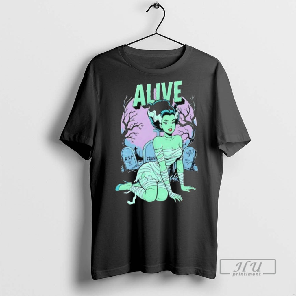 Officials Alive Bride Of Frankenstein Halloween T Shirt Sweatshirt Hoodies